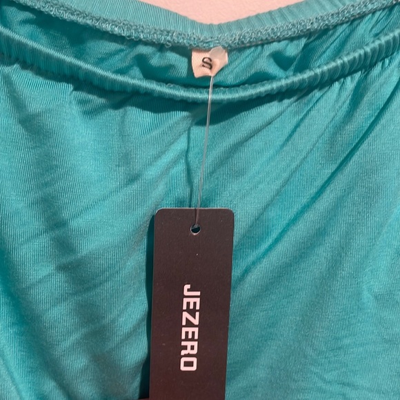 Jezero Off Shoulder Maternity Dress, Size S turquoise color - Picture 2 of 4